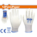 Guantes de Seguridad Poliuretano. Sin costura. Agarre suave. Para trabajo general. Set 12 pares.