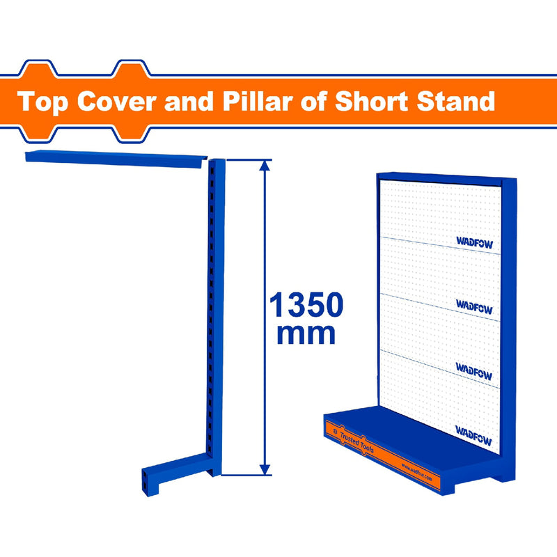 Exhibidor ferretero Wadfow. Sin repisas. Acero. Espesor: 0.6mm y 1.2mm. Alto: 1350mm.