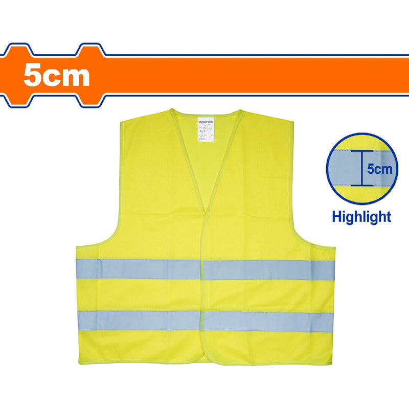 Chaleco reflectivo de seguridad Amarillo. Ancho de la tira:5cm. Poliéster. Talla XL.