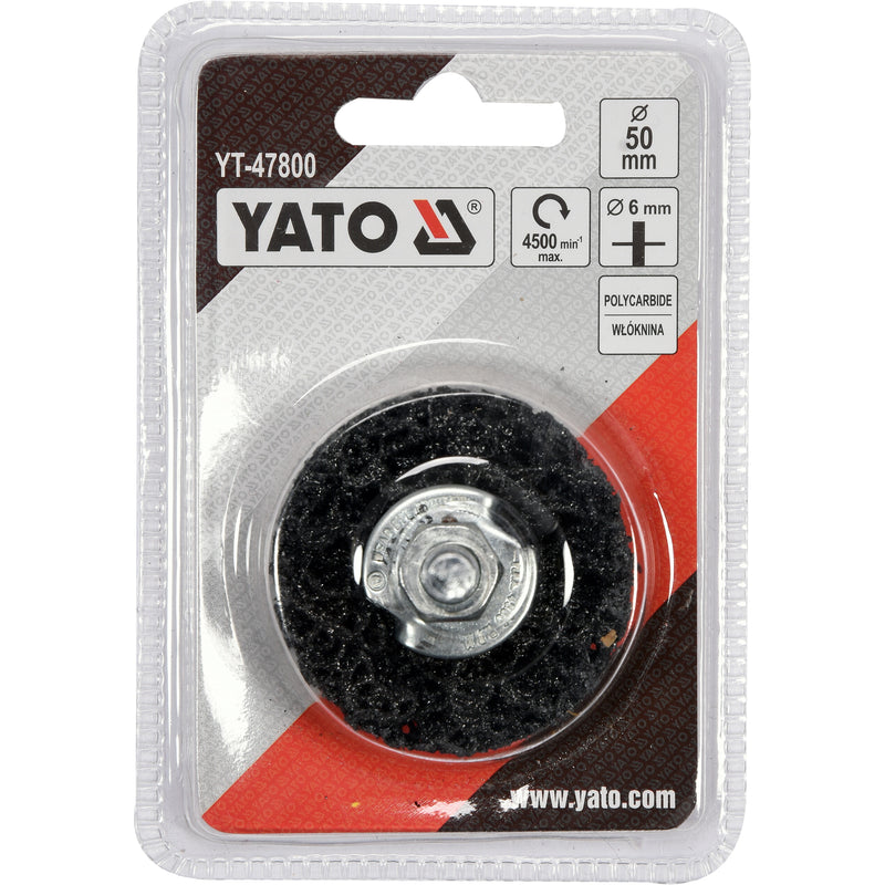 Rueda Nylon negra abrasiva cepillo circular para taladro 2" elimina óxido, pintura