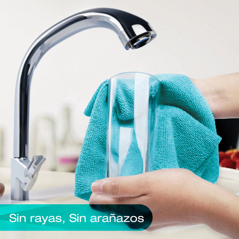 Paños de microfibra Rollo de 50 unidades toallas 12”x12” (30x30cm). Trapos Super absorbentes - Reutilizables