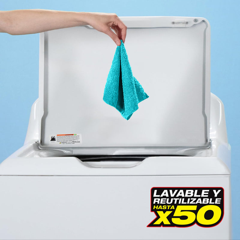 Paños de microfibra Rollo de 50 unidades toallas 12”x12” (30x30cm). Trapos Super absorbentes - Reutilizables