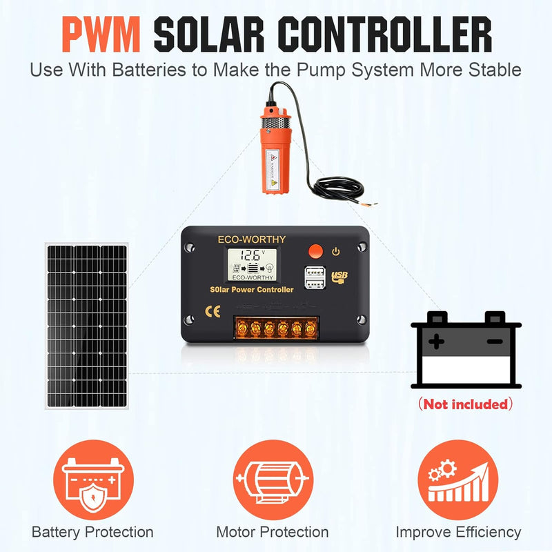 Bomba de agua sumergible de carga solar de 100W/12V, Set de 4 piezas