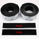 Cinta adhesiva de velcro para pegar sin abrir huecos, 25 mm ( 1")  x 2 m, color negro.