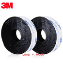 Cinta adhesiva de velcro para pegar sin abrir huecos, 25 mm ( 1")  x 2 m, color negro.