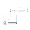 Terminal para cable 5 mm con agujero.Macho rosca Izquierda.AISI 316.