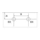 Conector de aleta con soporte para cielo razo y piso. Satinado