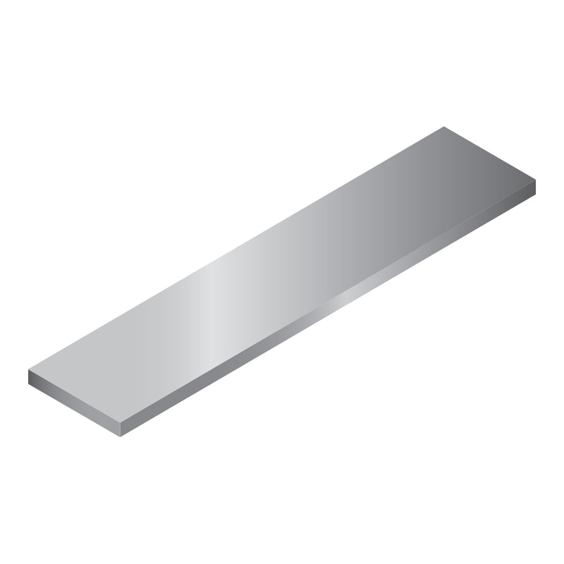 Platina decorativa 2". Espesor 3.00 mm Largo 5.85 mts. Material 6063-T5. Acabado Anonizado Silver