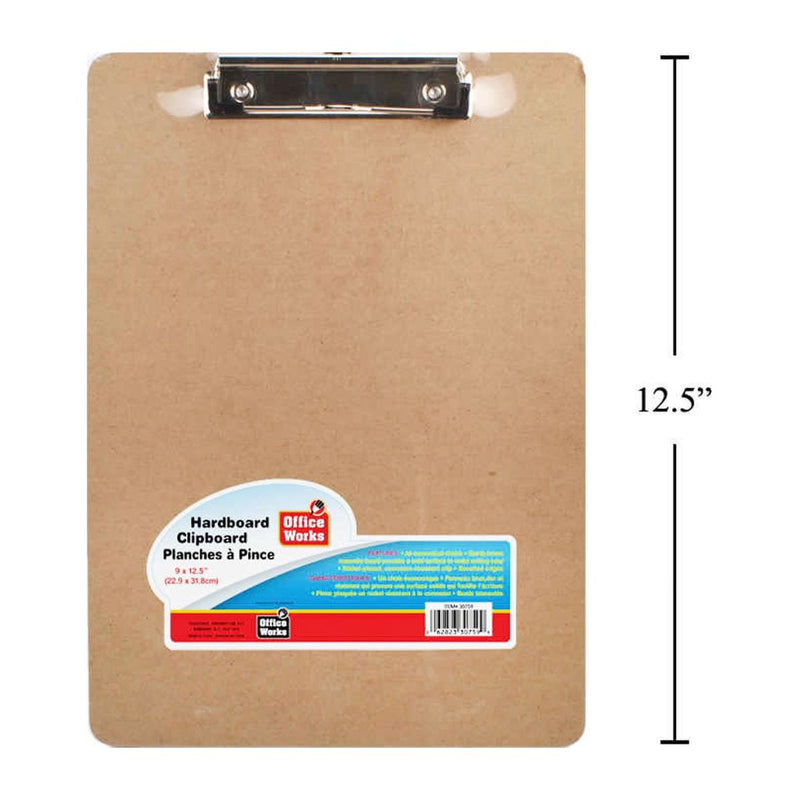 Tablero con clip de 9 x 12,5 ", paquete retráctil (HZ) Portapapeles