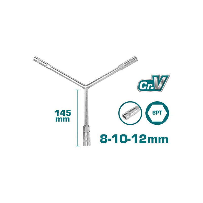 Llave Y Para Dados de llantas, 8-10-12MM