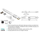Cierre Embutido Manual para Ventana y Puerta Corredera. Aleacion de Zinc. Incluye Recibidor y Gancho