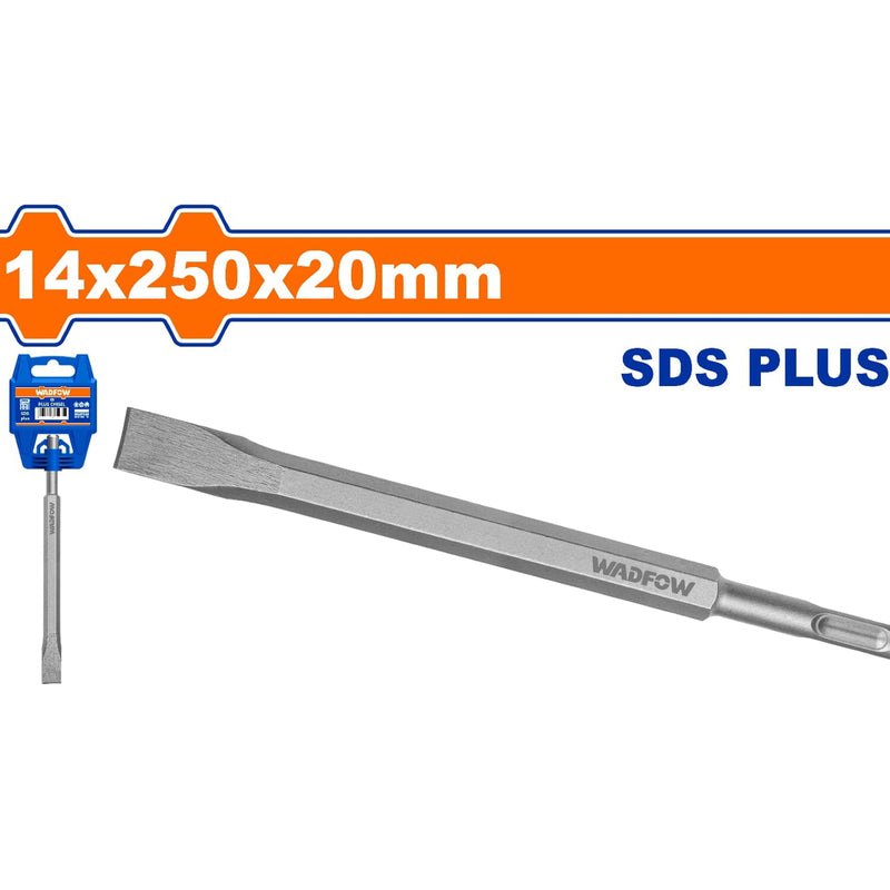 Cincel SDS Plus de punta 14x250mmx20mm. Cromo-Vanadio. Superficie arenada.