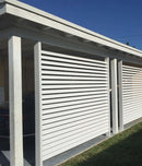Lama Louver Curva Blanco para clipar en marco U127 Ancho 100x35x1mm 5.85m long.