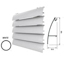 Lama Louver Curva Blanco para clipar en marco U127 Ancho 100x35x1mm 5.85m long.