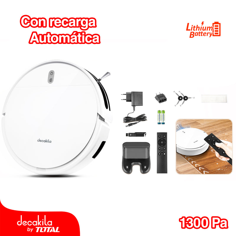 Robot aspiradora con giroscopio. Recarga automática. Batería de Litio.1300Pa