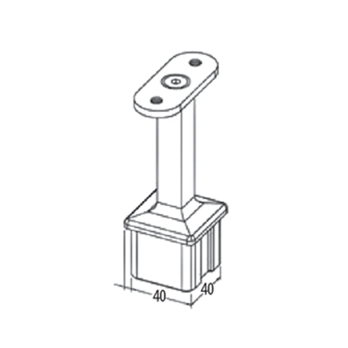 Soporte Poste-Corremano Fijo Cuadrado 40x40mm.