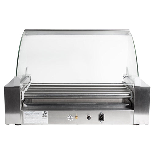 Grill de hotdog rotatorio 950W 110V 50/60hz. Con vitrina Dimens: 23" (wide) x 13" (deep)(1 año)