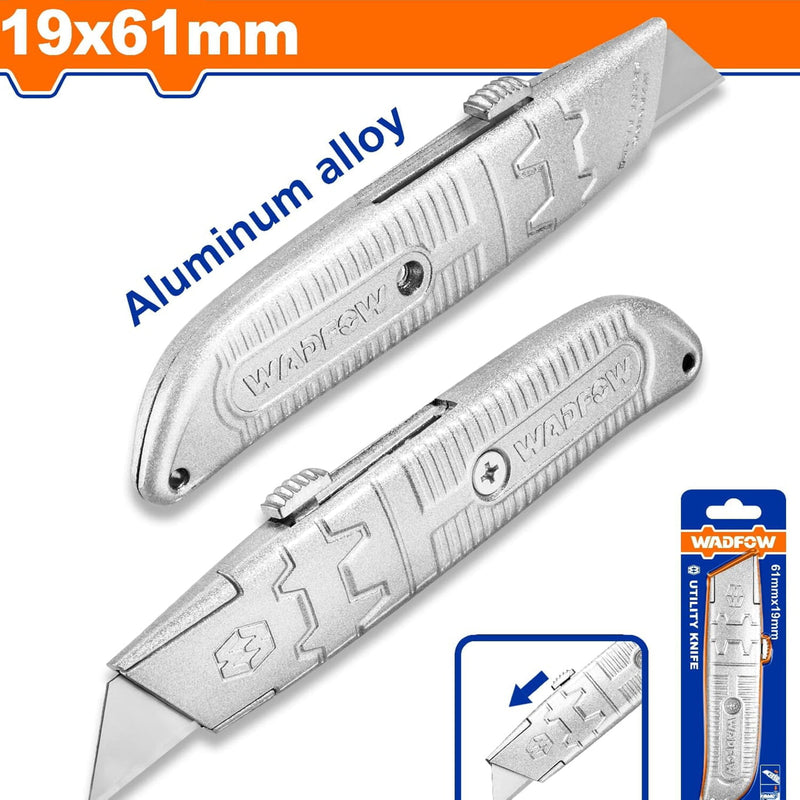 Exacto con cuerpo de Aluminio 19x61mm. Bloqueo automático. 1 hoja SK5.