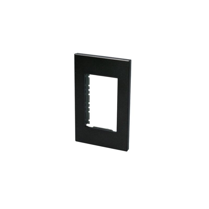 Placa 1 módulo negro 1/1 Surtek.