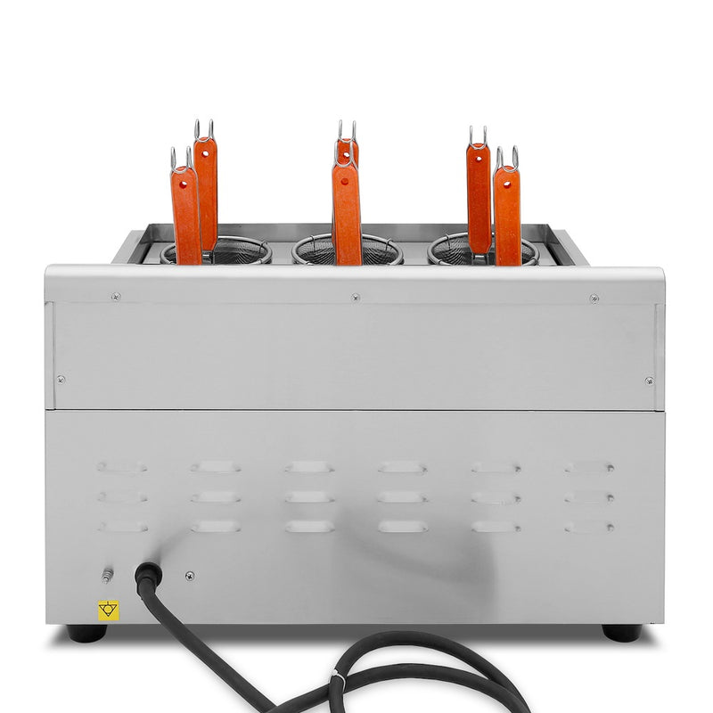 Cocinador de Pasta Electrico 600*580*410mm 3kW 220V/60Hz. Para 6 porciones a la vez.