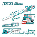 Cortasetos Podadora Inalámbrica 40V Longitud de 650mm 3600cpm No incluye batería ni cargador. Super total