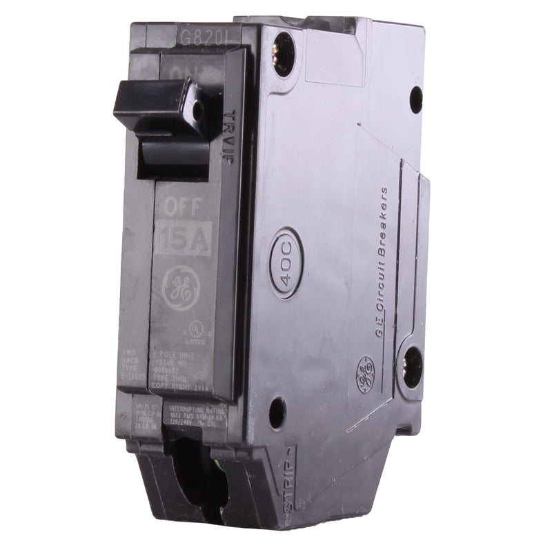 Breaker eléctrico 15 amperios de 1 polo, 120/240 V. General Electric (GE)