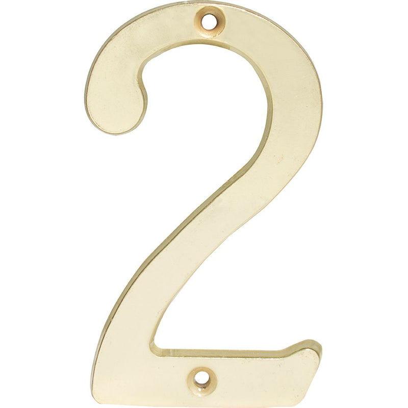 Numero 2 slim 4" latón brillante Lock