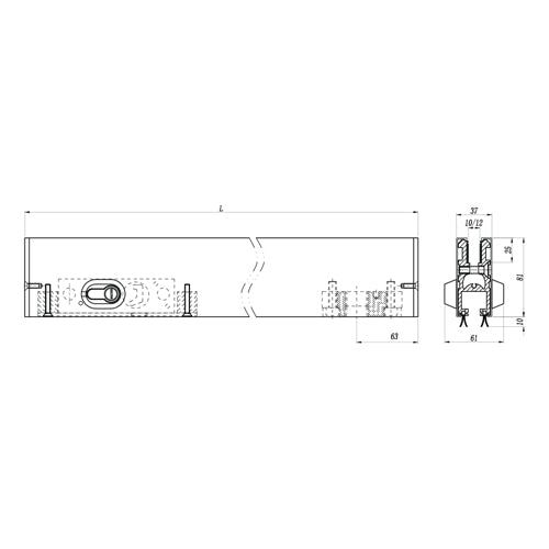 Zocalo inf. puerta.80mm inox304macizo 1.2mt recortable No req saques P/8-10-12mm Brill