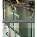 GLASS CLIP, ROUND DOUBLE SIDE, Dia- 60 mm, for 42.4 mm pipe, SS-304, SATIN