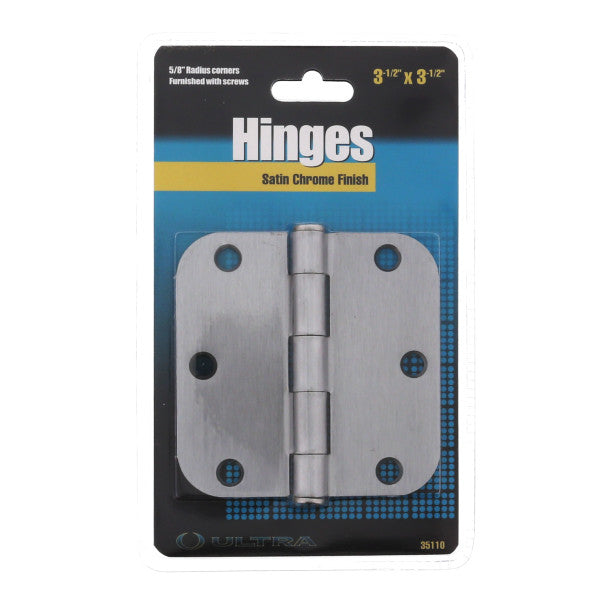 Bisagra de 3.5"x 3.5" de acabado en cromo satinado para puertas