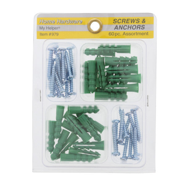 (60 piezas) Kit de tornillos y anclajes para reparación