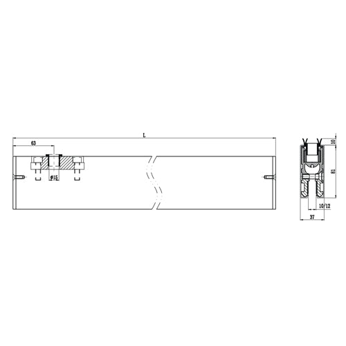Zocalo sup puerta.80 mm inox304macizo 1mt recortable No req saques P/8-10-12mm Sat