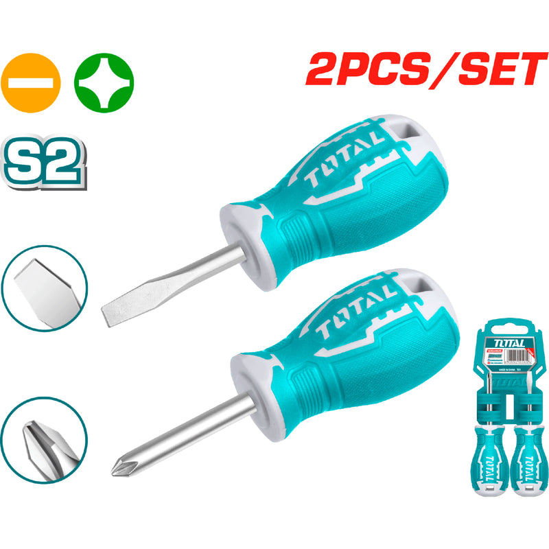 Destornilladores cortos 2pcs 38mm paleta 6.5mm y estrella Phillips PH2