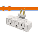 Adaptador tomacorriente con 3 salidas conexión a tierra 15A. 110V 60HZ 1875W. Certificado UL.
