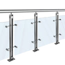 Poste 2 Platinas 1 1/2x5mm espesor 105cm Altura,para vidrios de 8-12mm. Acab. Sat. 304.