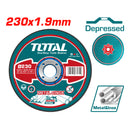 Disco corte 9" metal y acero inoxidable 230 mm( 9 ")X1.9 mm(5/64")X22.2 mm(7/8")  Concavo. (1 pza)