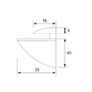 Soporte de repisas de vidrio tipo pelicano chico. Para vidrios de 3-12 mm.Brillante (p/pares)
