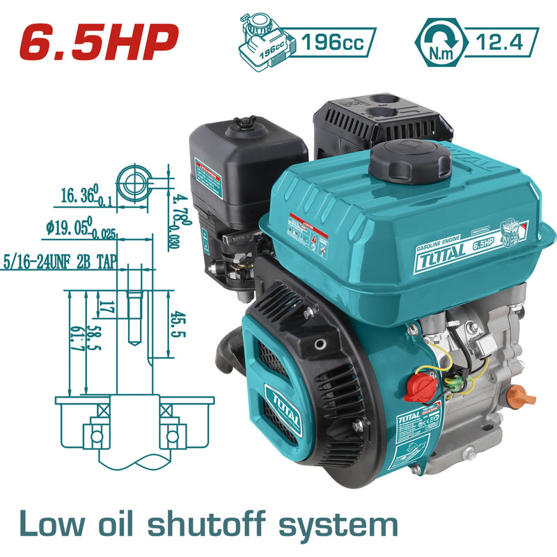 Motor a gasolina 6.5HP 4 tiempos 19 mm Q type