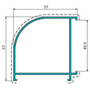 Esquinero Marco 45 mm. Espesor 1.4 mm. Largo 5.85 mts. Acabado Anodizado Bronze 15 Micron. (D3-P1-A1