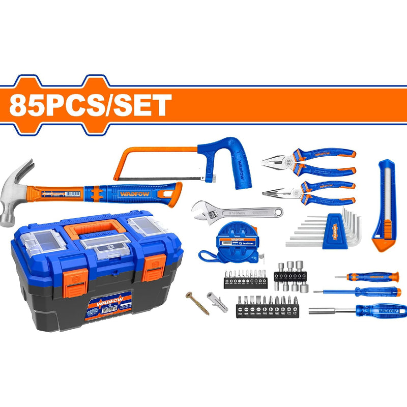 Herramientas Manuales 85 pzas.(Martillo, alicate, exacto,segueta,tuercas,cinta métrica) (Juego)