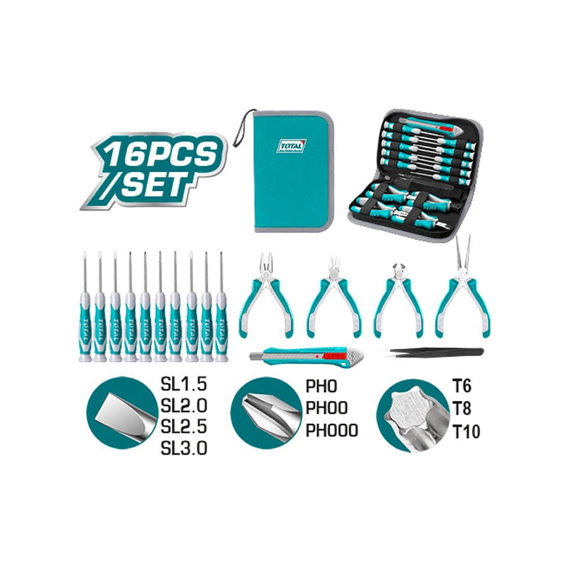 Juego de herramientas de precisión (16 Piezas).