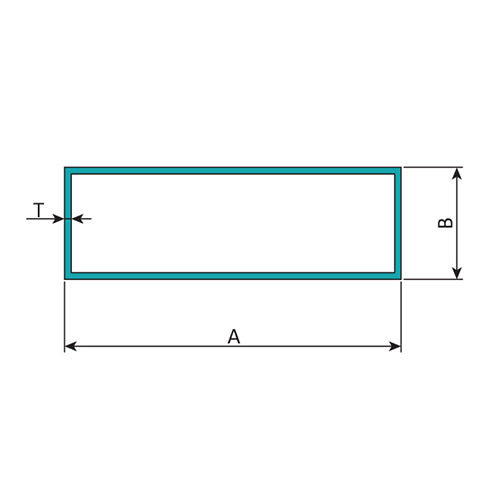 Tubo Rectangular  6" x 2" Espesor 3.0 mm. Largo 5.85 mts. Acabado Anodizado Bronce 15 Micron