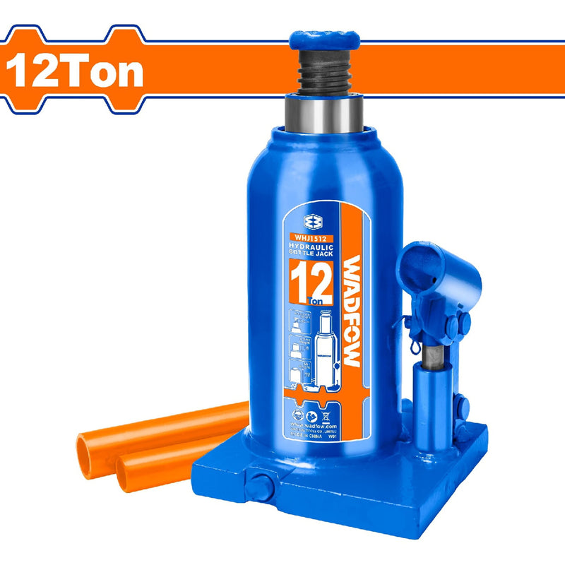 Gato Hidráulico Botella de 12 Ton. Alt. mínima:200mm. Alt. Elevación: 110mm. Alt. Ajustable: 60mm.