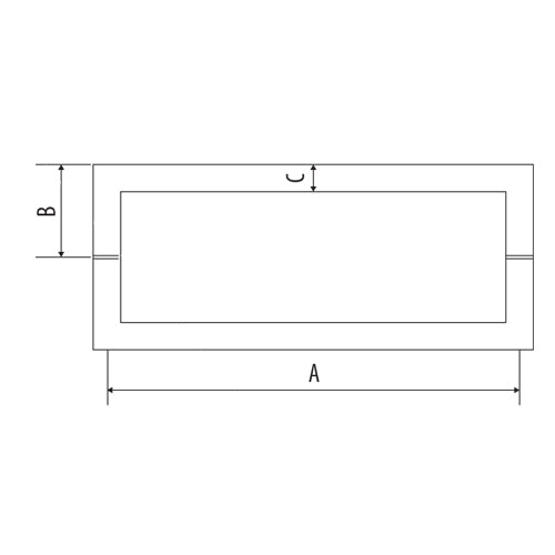 Tirador cuadrado de 13x19x610mm Satinado.