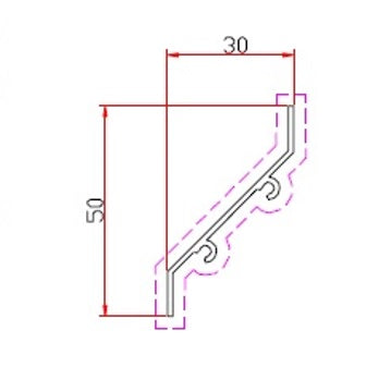 Lama de Louver en foma de Z 50 MM. Espesor 1.3 mm. Largo 5.85 mts. Acabado Lacado Blanco.