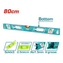 Nivel de Burbuja en forma de V para Objetos Cilindricos 80 cm. Espesor del Aluminio 1.5 mm.