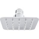 Regadera ducha de plato cuadrado de 4” sin brazo y chapetón. Cuerpo en acero inoxidable 304 .