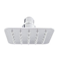 Regadera ducha de plato cuadrado de 4” sin brazo y chapetón. Cuerpo en acero inoxidable 304 .