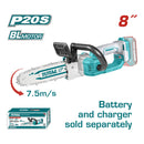 Motosierra de 8" 20V Motor sin escobillas. Batería y cargador por separado.