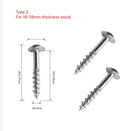 Tornillo para madera espesores 16-18mm especial para perforaciones de conexion - 100 unidades